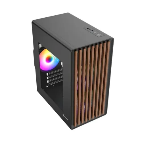 Revenger WOODPECKER ARGB Mesh Mid Tower Black M-ATX Gaming Desktop Case with 3 ARGB Fan