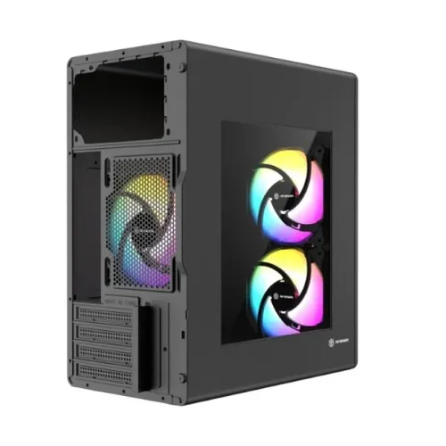 Revenger WOODPECKER ARGB Mesh Mid Tower Black M-ATX Gaming Desktop Case with 3 ARGB Fan