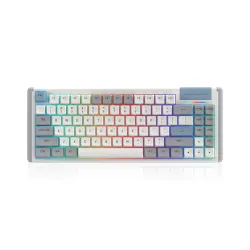 DUSTSILVER K84 GREY WHITE BLUE 75% RGB BACKLIT MECHANICAL KEYBOARD (RED SWITCH)