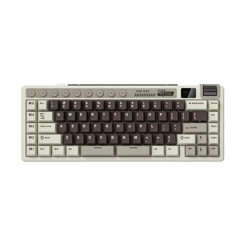 Royal Kludge M70 RGB Tri Mode Hot Swap (Beige Switch) Mocha Grey Mechanical Gaming Keyboard Royal Kludge M70 RGB Tri Mode Hot Swap (Beige Switch) Mocha Grey Mechanical Gaming Keyboard