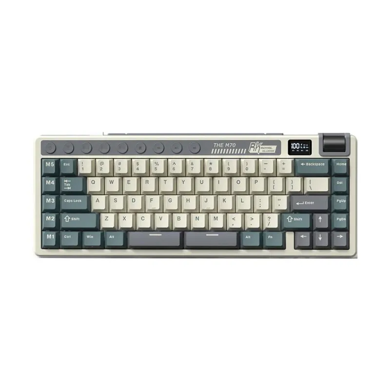 Royal Kludge M70 RGB Tri Mode Hot Swap (Cream Switch) Cyan Mechanical Gaming Keyboard Royal Kludge M70 RGB Tri Mode Hot Swap (Cream Switch) Cyan Mechanical Gaming Keyboard