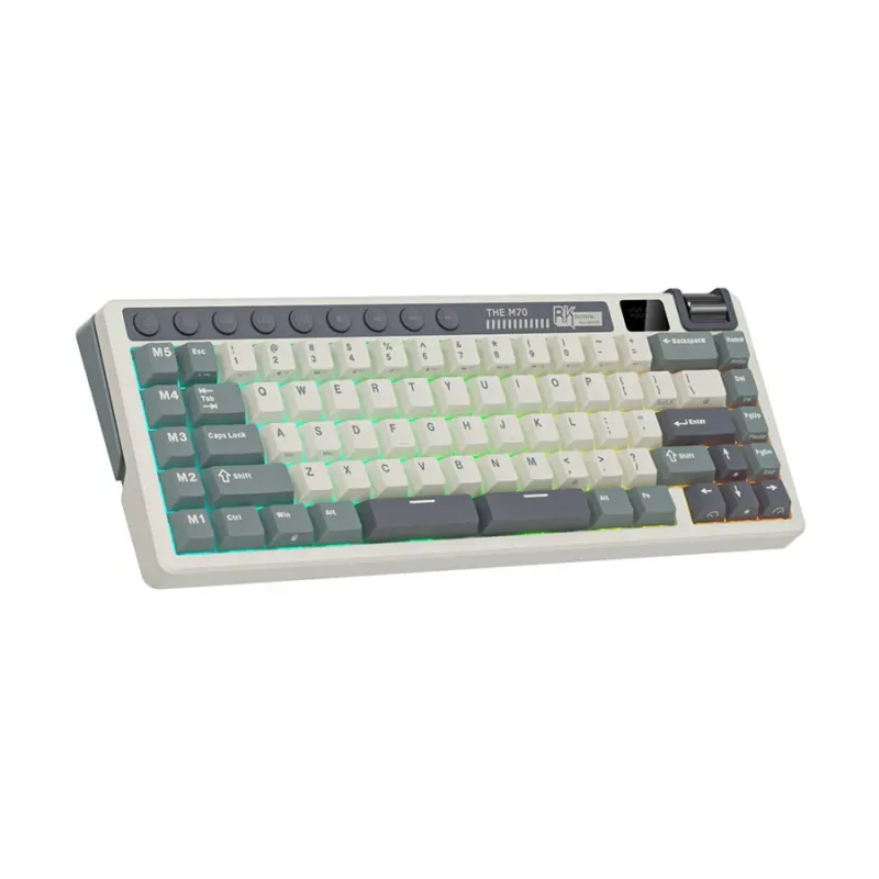 Royal Kludge M70 RGB Tri Mode Hot Swap (Cream Switch) Cyan Mechanical Gaming Keyboard Royal Kludge M70 RGB Tri Mode Hot Swap (Cream Switch) Cyan Mechanical Gaming Keyboard