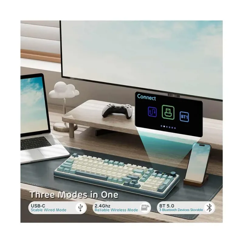 Royal Kludge RK-S98 RGB Tri Mode Hot Swap Mechanical Gaming Keyboard