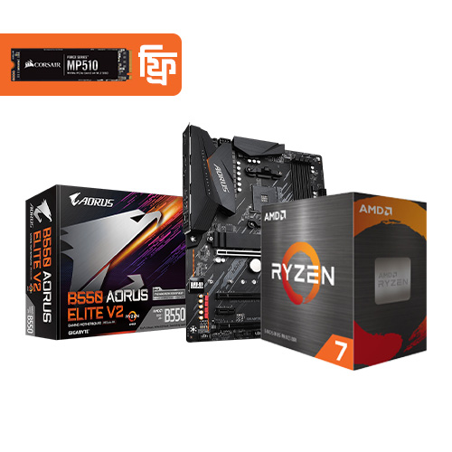 AMD Ryzen 7 5800X Desktop Processor - Gigabyte B550 Aorus Elite V2  Motherboard - Crucial P3 1TB PCIe M.2 2280 SSD - Crucial 16GB ​​2x8GB  DDR4-3200 - Gigabyte GeForce RTX 3060 Gaming