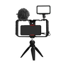 SYNCO Vlogger Kit1 with Microphone and Fill Light for CameraSmartPhone Black