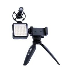 SYNCO Vlogger Kit2 with Microphone and Fill Light for CameraSmartPhone Black