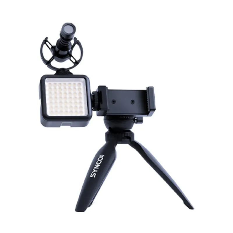 SYNCO Vlogger Kit2 with Microphone and Fill Light for CameraSmartPhone Black