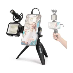 SYNCO Vlogger Kit2 with Microphone and Fill Light for CameraSmartPhone Black