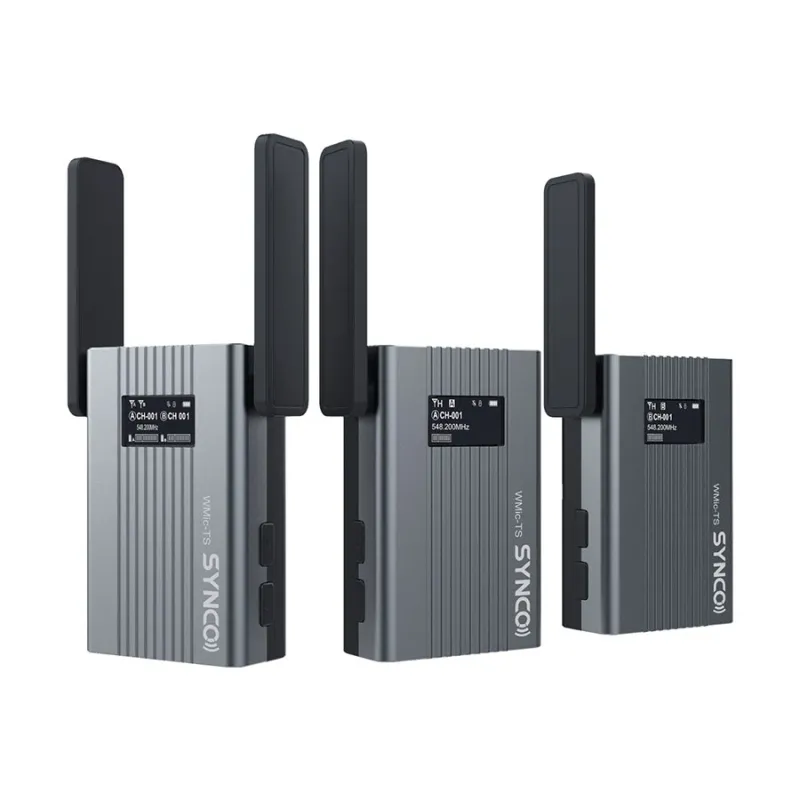 SYNCO WMic-TS Dual Camera-Mount UHF Wireless Omni Lavalier Microphone System Black