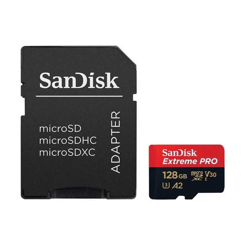 Sandisk Extreme Pro 128GB 200mbps MicroSDXC UHS-1 Memory Card With Adapter (SDSQXCD-128G-GN6MA)