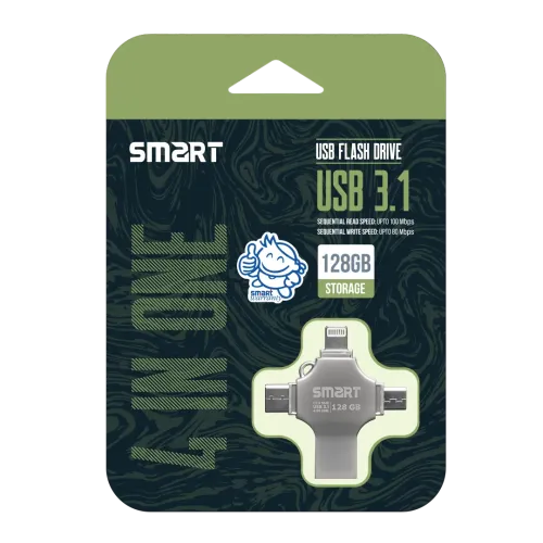 Smart SuperFast SM8 128GB 4-in-1 Metal Body USB 3.1 Pen Drive