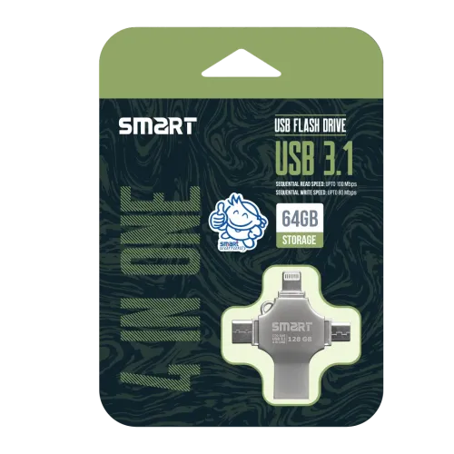 Smart SuperFast SM8 64GB 4-in-1 Metal Body USB 3.1 Pen Drive