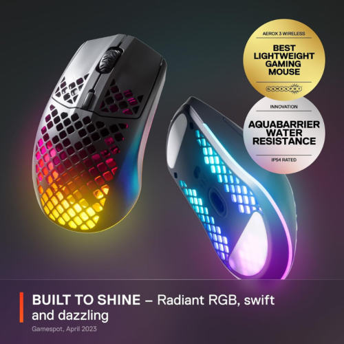 SteelSeries Aerox 3 Wireless - Holey RGB Gaming Mouse SteelSeries Aerox 3 Wireless - Holey RGB Gaming Mouse