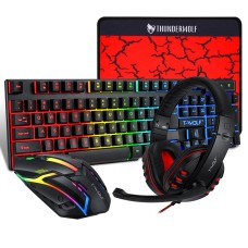 T-WOLF TF800 Wired Gaming Headset Mouse Keyboard And Mousepad 4 In 1 Combo