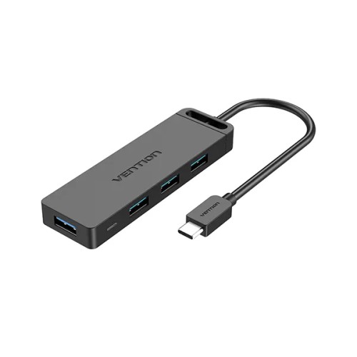 VENTION TGKBD Type-C to 4-Port USB 3.0 Hub with Power Supply - Black VENTION TGKBD Type-C to 4-Port USB 3.0 Hub with Power Supply - Black