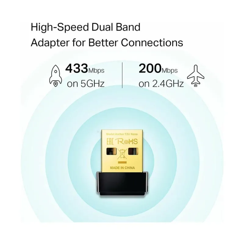 TP-Link Archer T2U Nano AC600 Dual Band Wi-Fi USB Adapter