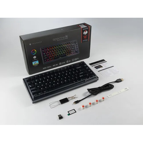 Tecware Spectre 75 Gasket Mounted Mechanical Keyboard with LCD Display (Black)