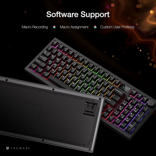 Tecware Spectre 96 Gasket Mounted Mechanical Keyboard with LCD Display (Black)