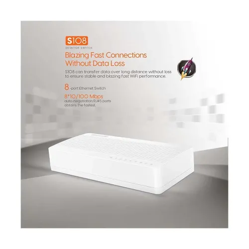 Tenda S108 8 Port 10/100 Megabit Desktop Switch