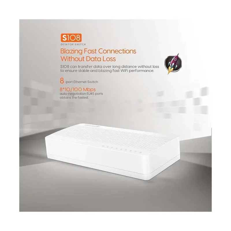 Tenda S108 8 Port 10/100 Megabit Desktop Switch