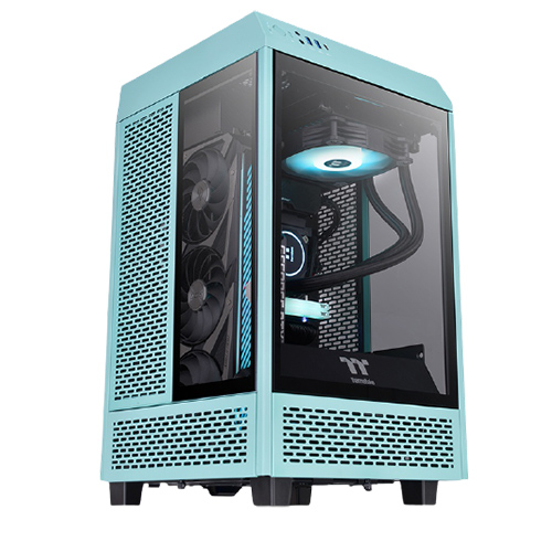 Thermaltake Tower 100 Turquoise Edition Tempered Glass Mini Tower Computer Casing