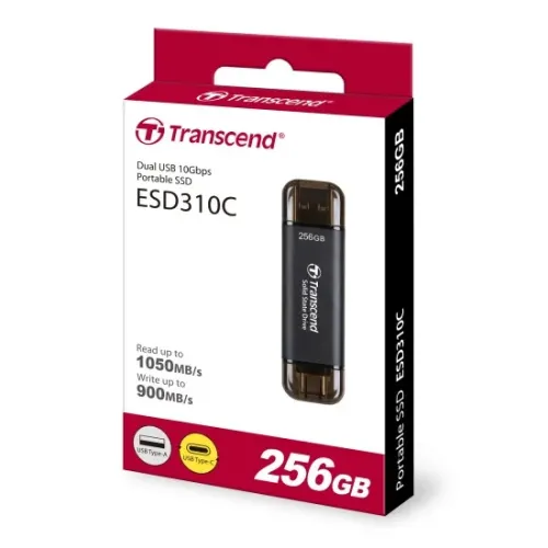 Transcend 256GB ESD310C Type C Portable SSD Black