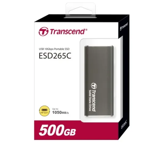 Transcend 500GB ESD265C Type C Portable SSD Iron Gray
