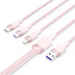 Vention CTRPG 1.5M 120W 3-in-1 USB to Type-C & Lightning & Micro-B Cable
