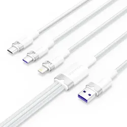 Vention CTRWG 1.5M 120W 3-in-1 USB to Type-C & Lightning & Micro-B Cable