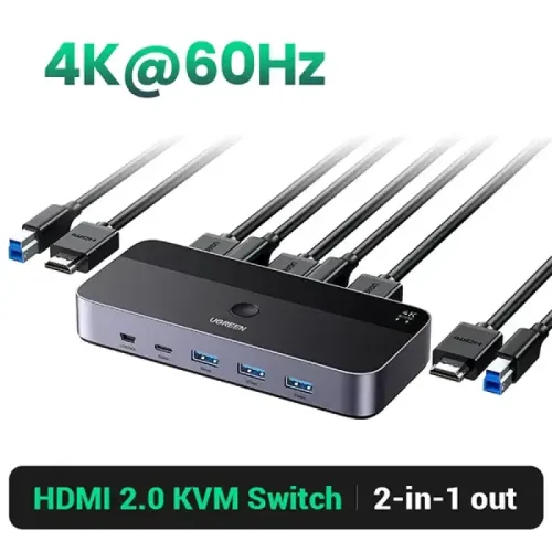 UGREEN CM664 (15707) 2 In 1 Out 4K HDMI KVM Switch
