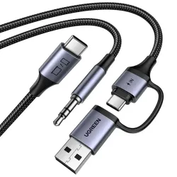 Ugreen CM772 Type-C to Type-C, Type-A & 3.5mm Male Charging & Audio Cable