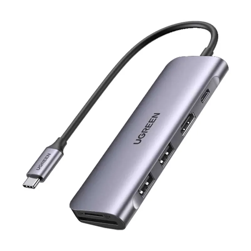 Ugreen CM195 (70411) USB Type-C to 2 Ports USB 3.0-A Hub HDMI TF/SD with PD Power Supply