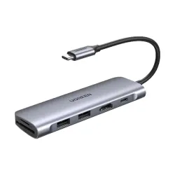 Ugreen CM195 (70411) USB Type-C to 2 Ports USB 3.0-A Hub HDMI TF/SD with PD Power Supply
