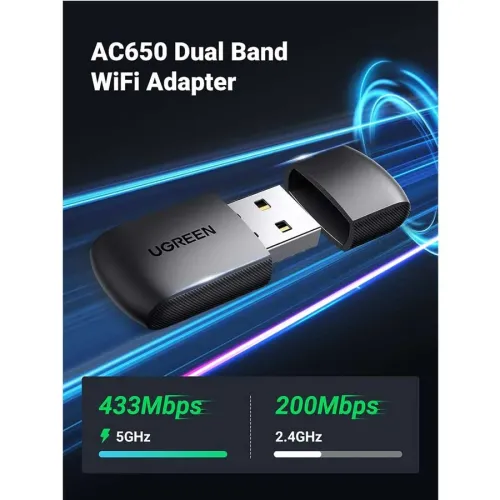 UGREEN CM448 (20204) 650 Mbps Dual Band Wi-Fi USB Adapter