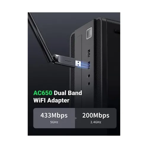 UGREEN CM496 (90339) AC650 Mbps Dual Band Wi-Fi USB Adapter