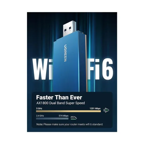Ugreen CM499 (90340) 1800Mbps Dual Band Wi-Fi 6 USB Adapter