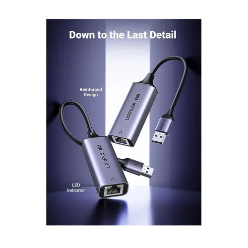 UGREEN CM648 (25051) USB Male to LAN Female Gray Converter