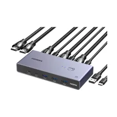 UGREEN CM692 (25961) HDMI KVM Gray Switch with USB Port