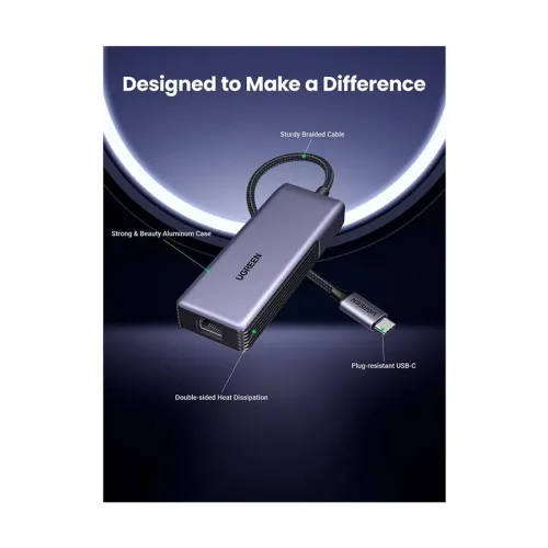 UGREEN CM848 (35921) Type-C Male to LAN Female Gray Converter