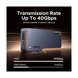 Ugreen D703 (65727) M.2 NVMe M/M&B-Key Gray SSD Enclosure