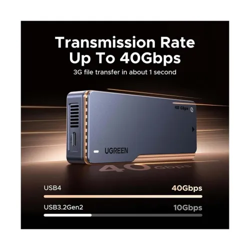 Ugreen D703 (65727) M.2 NVMe M/M&B-Key Gray SSD Enclosure