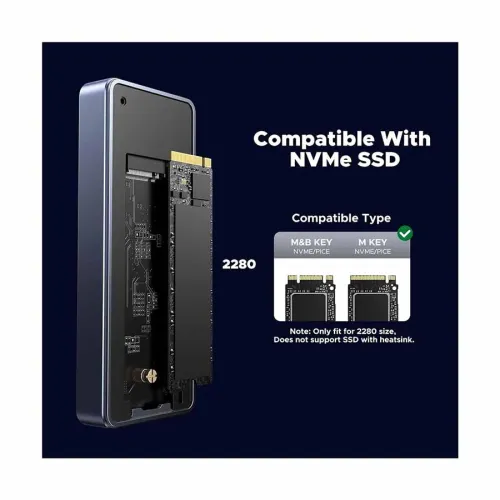 Ugreen D703 (65727) M.2 NVMe M/M&B-Key Gray SSD Enclosure