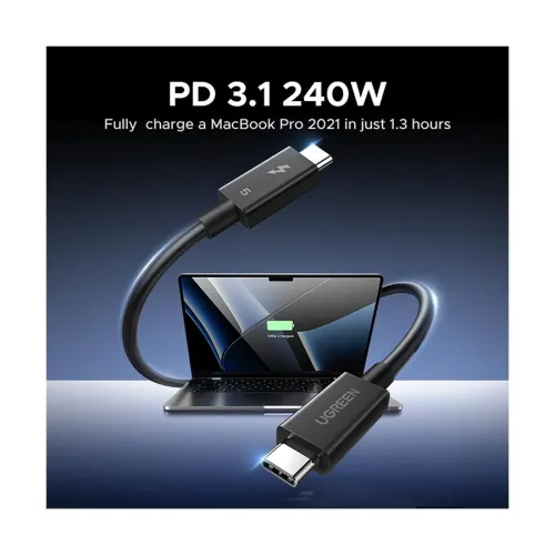 UGREEN L703 (45996) USB Type-C Male to Male 1 Meter Black Thunderbolt 5 Cable