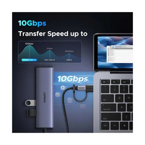 UGREEN LS502 (65332) USB Male to Type-C Female Black Converter