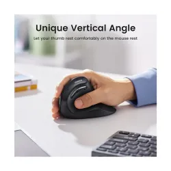 UGREEN MU008 (25444) Wireless (Dual Mode) Black Silent Vertical Mouse