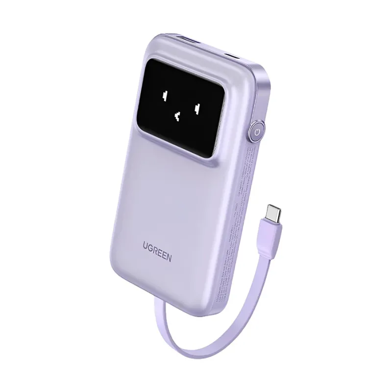 Ugreen PB511 (35604B) Single Cable 10000mAh Purple 30W Power Bank with Digital Display