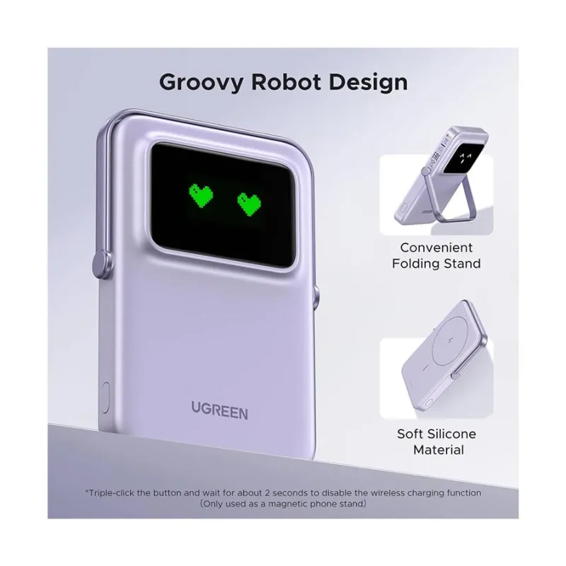 Ugreen PB571 (35606) Uno 5000mAh Purple 20W Magnetic Wireless Charging Power Bank