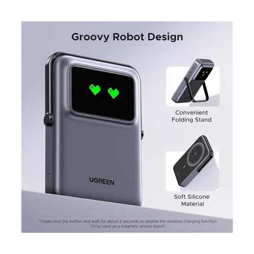 Ugreen PB572 (45327) Uno 10000mAh Grey 20W Magnetic Wireless Charging Power Bank