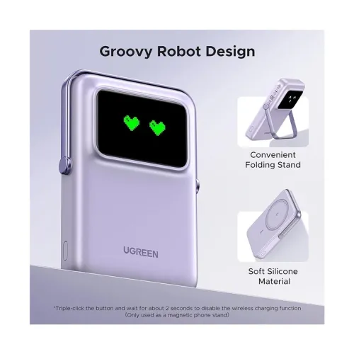 Ugreen PB572 (45328) Uno 10000mAh Purple 20W Magnetic Wireless Charging Power Bank