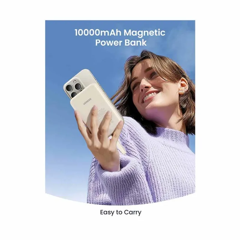 Ugreen PB760 (35341) 10000mAh Beige 20W Magnetic Wireless Charging Power Bank